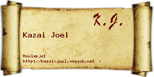 Kazai Joel névjegykártya